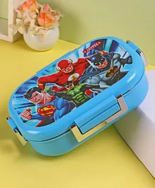 Jaypee Top Steel Super Heroes Lunch Box With Silicon Safety Seal - Blue