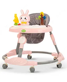 Baybee Activity Baby Walker with 3 Seat Height Adjustable Tray & Removable Musical Toys Rattle - Pink