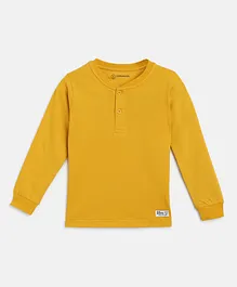 Campana 100% Cotton Full Sleeves Solid T Shirt - Mustard Yellow