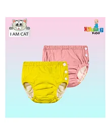 Chinmay Kids Swimming Pants Reusable Swimwear Diaper Pool Pants Pack of 2 - Pink & Yellow