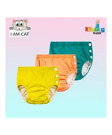 Chinmay Kids Reusable Swimwear Diaper Pants Set Of 3 - Yellow Orange & Green
