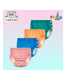 Chinmay Kids Reusable Swimwear Diaper Pants Set Of 4 - Pink Orange Green & Blue