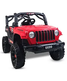GetBest Electric Ride On Jeep With Lights - Red