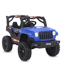 GetBest Electric Ride On Jeep With Lights - Blue