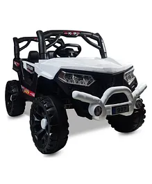 GetBest Electric Ride On Jeep With Lights - White