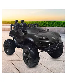 GetBest Max D Ride on Monster Truck Jeep with Colored Alloys Music Led Lights and Swing - Black
