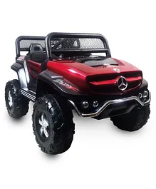 GetBest 2288 Battery Operated Ride on Jeep with Music Lights and Swing - Metallic Red