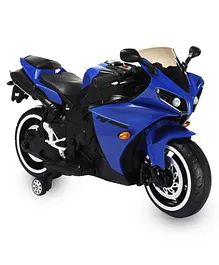 GetBest 12V R1 Battery Operated Ride on Electric Bike with Supporting Wheels Suspension Music and Lights - Blue