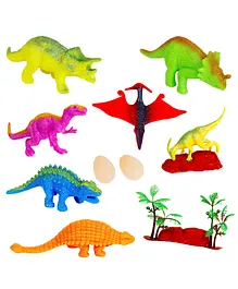 WISHKEY Colorful Dinosaur Toys Realistic Miniature Animal Figures Pack of 12 - Multicolour