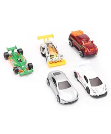 Ralleyz Diecast Cars Free Wheel Pack of 5 - Multicolour