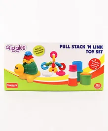Funskool Giggles Pull Stack N Link Toy Set - Multicolour 