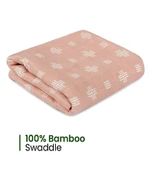 Mush Ultra Soft Comfortable and Multipurpose 100% Bamboo  Muslin Baby Swaddle & Wrapper -  Peach