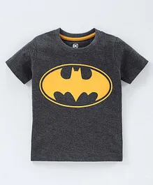 Babyhug Cotton Half Sleeves T-Shirt Batman Print - Anthra Melange