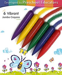 Intelliskills Jumbo Crayons| | 6 Bright, Intense, Vibrant Colours | Non Toxic, Child Safe|Smooth, Non-Greasy & Non-Breakable  | Educator Approved