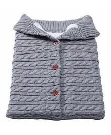 Thread Fairy Knit Wool Warm Swaddle Blanket Sleeping Bag- Grey