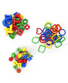 Little Fingers Nut Bolts Logical Links & Beads Play Multicolor - 72 Pieces