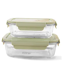 The Better Home Borosilicate Stackable Food Containers Pack of 2 - Green