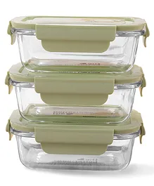The Better Home Borosilicate Stackable Food Containers Pack of 3 - Green