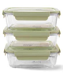 The Better Home Borosilicate Stackable Food Containers Pack of 3 - Green