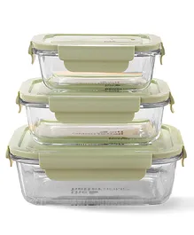 The Better Home Borosilicate Stackable Food Containers Pack of 3 - Green