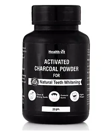 HealthVit Activated Charcoal Powder for Natural Teeth Whitening - 20 g