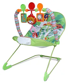 Baybee Toddler Rocker cum Bouncer Chair for Baby with Soothing Vibrations & Multi-Position Recline with Safety Belt & Removable Baby Toys  - Green