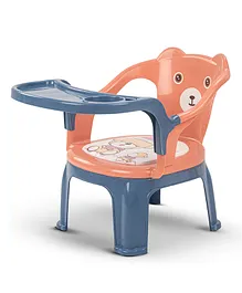 Baybee Dinning Chair Booster Seat for Kids Study Table Chair with Cushion Seat & Feeding Tray - Pink
