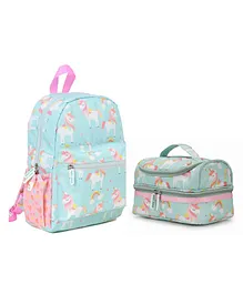 Baby Jalebi Nauticle Unicorn Mini Backpack & Lunch Bag Blue - 14 Inches