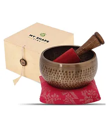 MyShape Time Tibetan Singing Bowl Buddha Meditation Set For Beginners Sound For Yoga Spiritual Healing and Mindfulness Handcrafted Gift Box Perfect For Mothers Day Gift - Multicolour