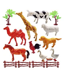 FunBlast Realistic Animal Figure Playset Toy Set of 9 - Multicolour