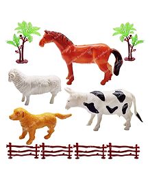 FunBlast Realistic Farm Animal Figure Toy Set of 4 - Multicolour