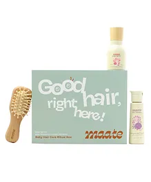 Maate Baby Hair Care Ritual Box with Baby Hair Oil Baby Shampoo & Baby Wooden Hair Brush- 50 ml Each
