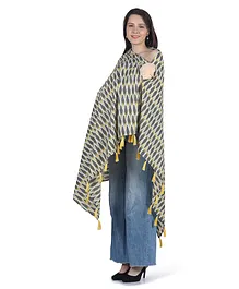 Mums Caress Ikat design Premium Cotton Nursing Stole - Grey