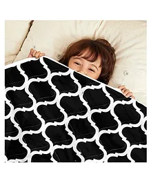 Divine Casa Microfiber Comforter Blanket For Toddler Upto 4 Years - Black & Grey