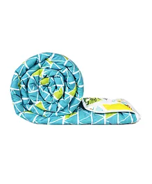 Divine Casa Microfibre All Weather 150 GSM Printed Reversible Double Bed Quilt Comforter Blanket -  Blue and Green