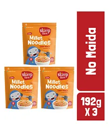 Slurrp Farm No MSG, Not Fried Hakka Noodles Curry Masala Millet Noodles Pack of 3 - 192 gm Each