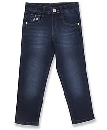 LEO Slim Fit Stretchable Solid Jeans - Navy Blue