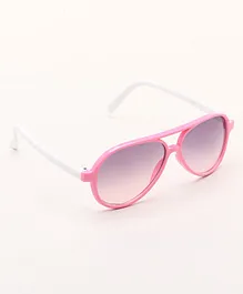 KIDSUN 100% UV Protection Aviator Sunglasses - White & Pink