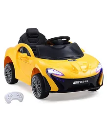 Babyhug Battery Operated Small Ride On Car with Scissor Doors Music & Light - Yellow