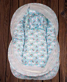 Mittenbooty Mosquito net bedding Jumbo in shining velvet fabric and sparkle net in Panda print- Blue