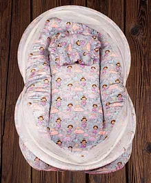 Mittenbooty Mosquito net bedding Jumbo in shining velvet fabric and sparkle net in unicorn print- Grey