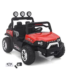 Battery Operated Ride On Two Seater Jumbo Jeep With Music Lights and Remote Control - Red