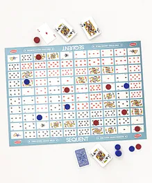 Baybee Sequence Board Game for Kids with Foldable Playing Board Mat 135 Chips & Play Cards Toys for Kids  - Multicolor