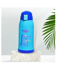 THE LITTLE LOOKERS Stainless Steel Insulated School Water Bottle for Kids/ Sipper Bottle with Straw-680ml (Blue)