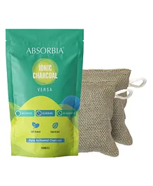 ABSORBIA Non Electric Air PurifierNatural Air Purifing BagsCharcoal Bag Reusable Moisture Absorber Bag Pack of 2 - 75g Each