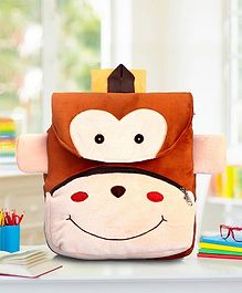 Babyhug Monkey Faced Soft Toy Bag  Multicolour - 13 Inches