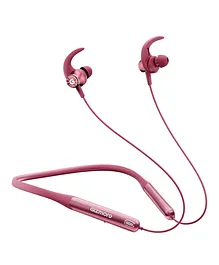 Gizmore MN227 BANG 40 Hrs Playtime Neckband Fast Charging Intuitive On Off Earbuds Bluetooth Headset- Berry Pink