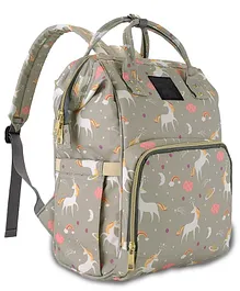 Chinmay Kids Large Capacity  Diaper Backpack with Insulated Bottle Storage - Grey