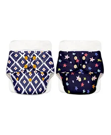 SuperBottoms BASIC Cloth Diaper Quick Dry UltraThin pads Stay Dry & Lasts up to 3 Hours Multicolour - 2 Pieces