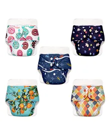 SuperBottoms BASIC Cloth Diaper Quick Dry UltraThin pads Stay Dry & Lasts up to 3 Hours Multicolour - 5 Pieces